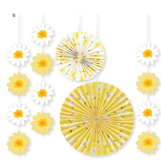 Paper Fans and Danglers 5ct  - Sweet Daisy