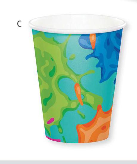 Cups 8ct - Splatter Party- clearance