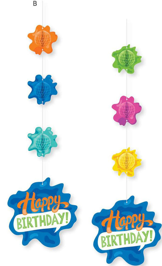 Hanging Cutouts w/ Honeycomb - Splatter Party