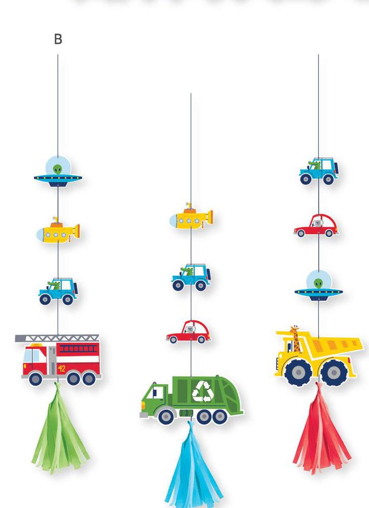 Hanging Cutouts 3ct - Transportation Time