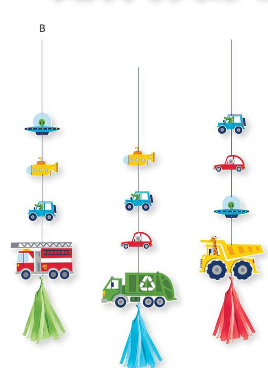 Hanging Cutouts 3ct - Transportation Time