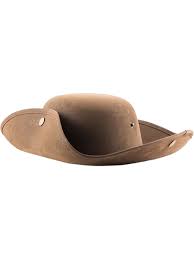 Suede Pirate Tricorn Hat - Tan