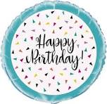 18" Mylar - Happy Birthday Triangle Confetti