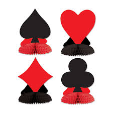 Casino - Mini Card Suit Centerpiece 4pcs