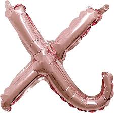 16" Air-Filled - Script Rose Gold Letter "x"