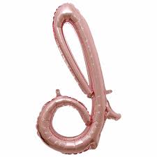16" Air-Filled - Script Rose Gold Letter "d"