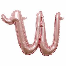 16" Air-Filled - Script Rose Gold Letter "w"