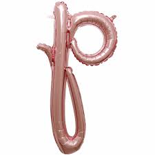 16" Air-Filled - Script Rose Gold Letter "p"