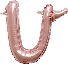 16" Air-Filled - Script Rose Gold Letter "u