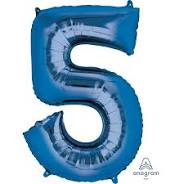 34" Blue Number Mylar - #5