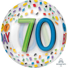 18" Orbz - 70th Birthday Rainbow