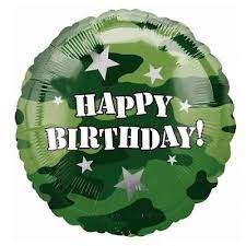 17" Mylar - Army Theme Happy Birthday