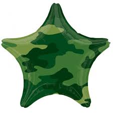 18" Mylar - Army Theme Star