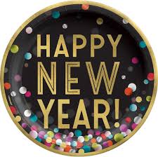 Colorful Confetti Happy New Year Dinner Plates 20ct