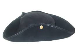 Suede Pirate Tricorn Hat - Black