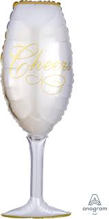 38" Supershape Mylar - Cheers Champagne Glass
