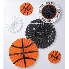 Basketball Fan Hanging Decorations 6ct