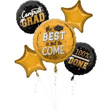 5pc balloon bouquet - Gold Best Yet to Come