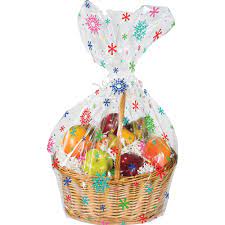 Cello Basket Bag - Snowflakes