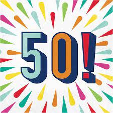 "50" Lunch Napkins 16ct - Birthday Burst