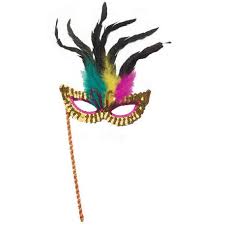 Opera Feather Mask on Stick