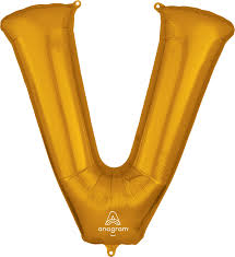 34" Yellow Gold Letter - V