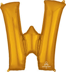 34" Yellow Gold Letter - W