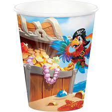 Cups 8ct - Pirate Treasure