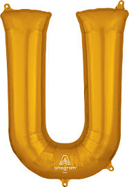 34" Yellow Gold Letter - U