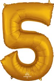 34" Yellow Gold Number - 5