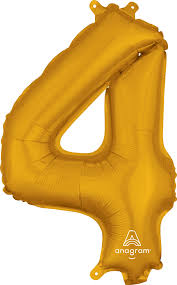 34" Yellow Gold Number - 4