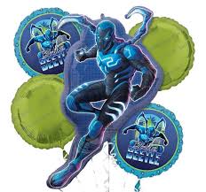 5pc balloon bouquet - Blue Beetle