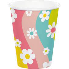 Cups 8ct - Flower Power