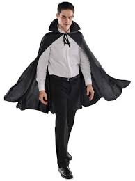 Mid Length Collared Cape - Black