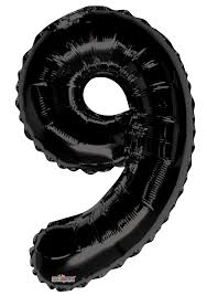 34" Black Number - 9