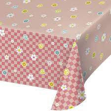 Plastic Table Cover - Flower Power