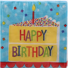 Cake Birthday - Beverage Napkins 16ct