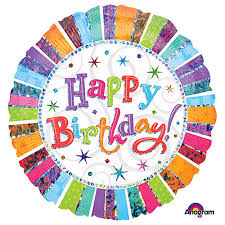 32" Jumbo Mylar - Holographic Happy Birthday