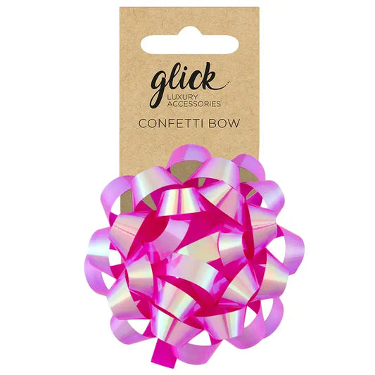 Bow Confetti - Irridescent Pink