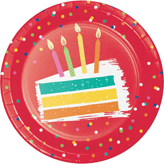 Dessert Plates 8ct - Festive Cake