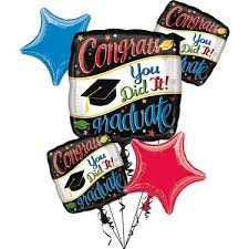 5pc balloon bouquet - Congrats You Did It!