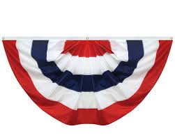 Pleated nylon flag- red, white, blue -3'x6'