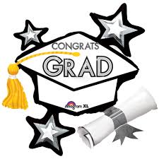 31" Supershape Mylar - White Grad Cap/Star