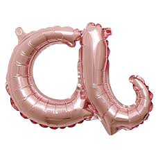 16" Air-Filled - Script Rose Gold Letter "a"