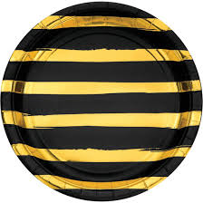 Black Velvet with Gold Foil - Lunch Plates 8ct