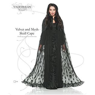 Velvet and Mesh Skull Cape