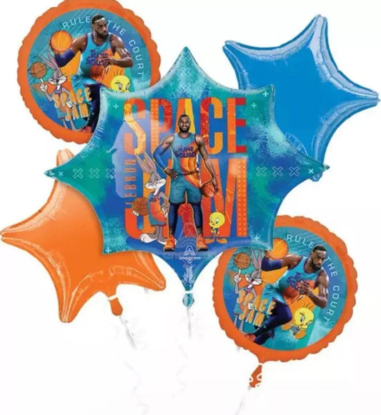 5pc balloon bouquet - Space Jam A New Legacy