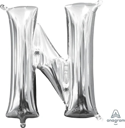 37" Silver Letter - N
