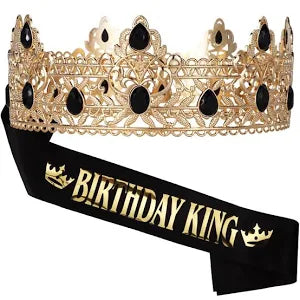 Birthday King Crown & Sash Set