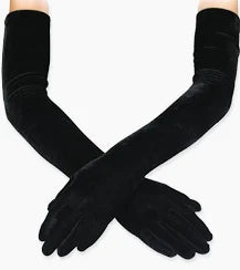 23" Velvet Gloves - Black